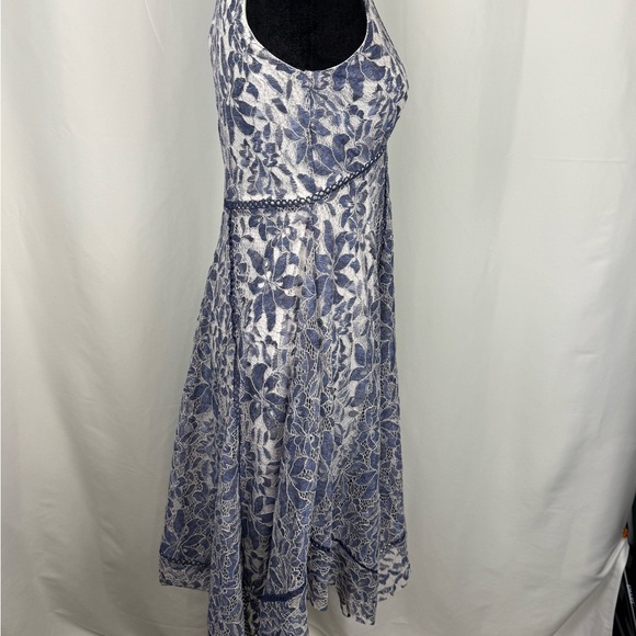 Just Taylor Blue Lace Fit & Flare Dress Size 2 Wedding Guest - Picture 6 of 6